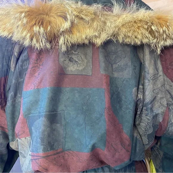 ❌SOLD🏷️Vintage 90s Nils Burgundy Floral Print Ski Jacket - Picture 9 of 15